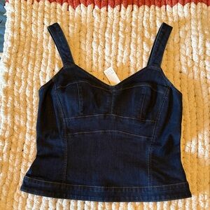 White House Black Market / Dark Blue Denim Bodice Tank Top